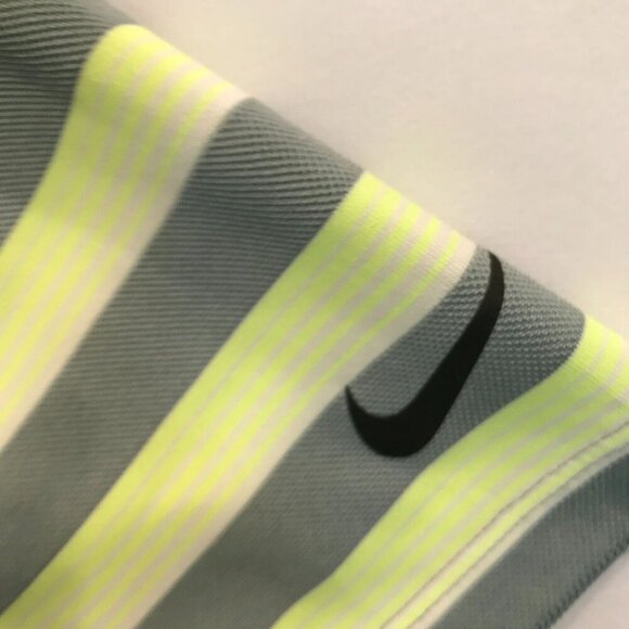 Nike Dri-Fit  Men's 3-Button Striped Golf Polo Shirt Size XXL in Gray and Neon - Picture 6 of 15